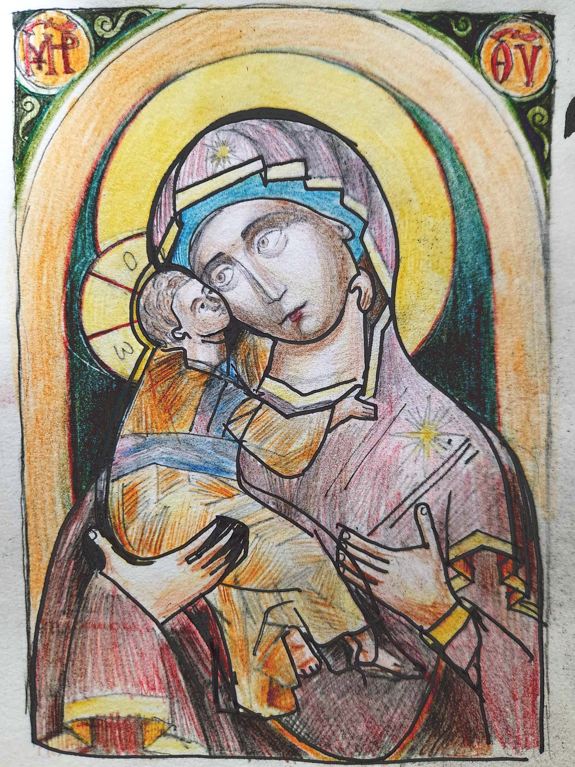 Rough Theotokos Sketch #1